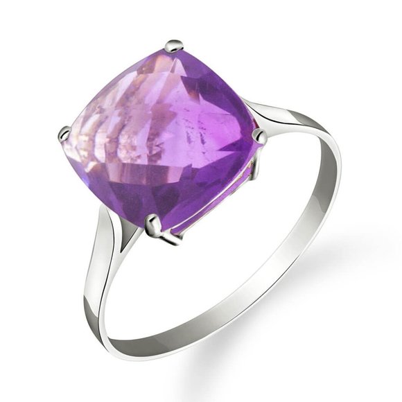 14K. GOLD RING WITH  CHECKERBOARD CUT AMETHYST - Picture 2 of 9